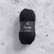 Cecilia Garn Lin- och bomullsmix 50 g svart 01 Svarta Fåret