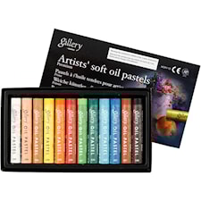 Gallery Öljypastellit Premium, Pit. 7 cm, paksuus 10 mm, värilajitelma, 12 kpl/ 1 pkt