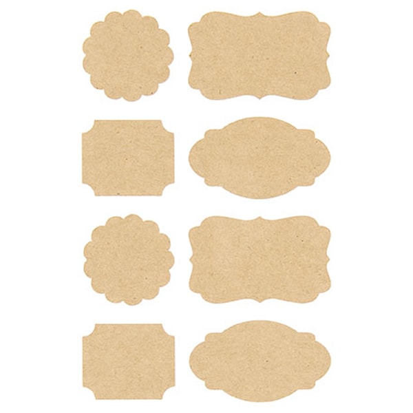 Klistermärken Kraftpappersetiketter 15/10 cm 32 st
