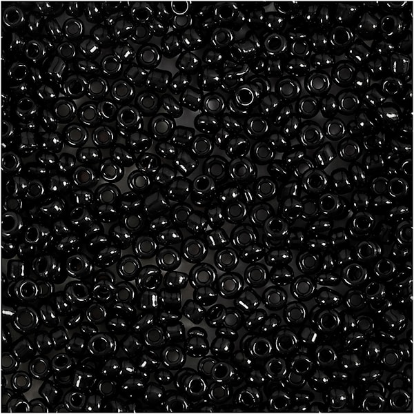 Rocaiperler, svart, dia. 2 mm, str. 12/0 , hullstr. 0,8 mm, 25 g/ 1 pk.