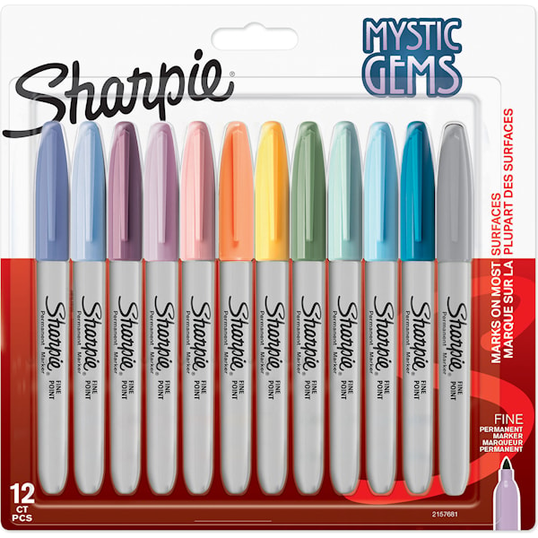 Tusjpenner Sharpie Fine Mystic Gems Pastellfarger 12-pakning