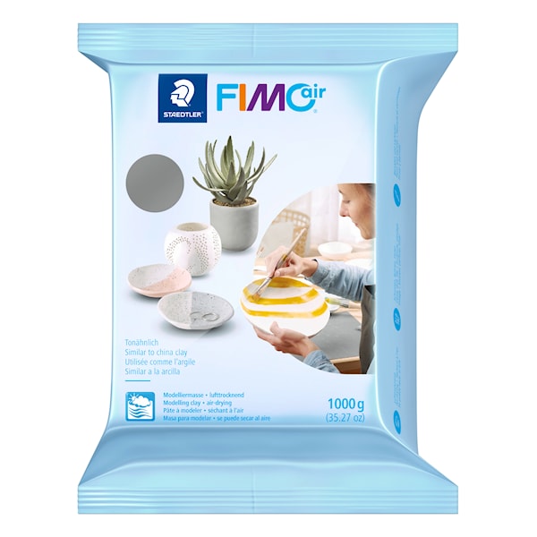 Fimo Air Modellermasse Lufttørkende Grå 1000g Staedtler