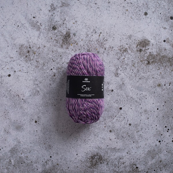 Sox Garn Ullmiks 50 g Lilla/rosa Svarta Fåret