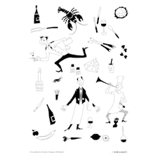 Olle Eksell Bistro Eksell Poster 50 x 70 cm Svart/Vit