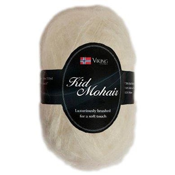 Viking of Norway Kid Mohair Garn Mohairmix 50g Vit 902