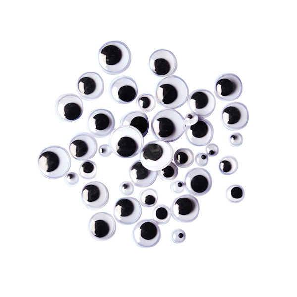 Øyne 300 stk. 7, 10 og 15 mm Sorte/hvite Playbox