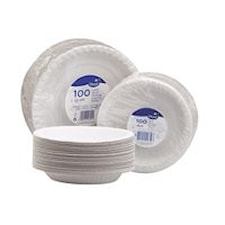 Papperstallrik Djup 18 cm Vit 100 st