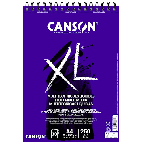 Mixed Media Block A4 30 Sheets 250g Canson