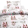 Borganäs of Sweden Frosty Christmas Påslakanset 100 % bomull Röd/Vit 150x210 cm + 50x60 cm