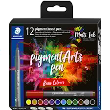 Brush Pen Pigment Basic 12-pack Staedtler