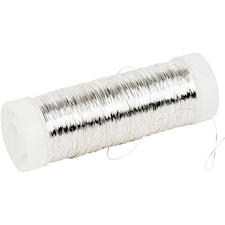Metallilanka, paksuus 0,2 mm, hopeanväriset, 50 g, 110 m/ 1 rll