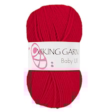 Baby Ull Garn Merinoull 50 g Röd 350 Viking Garn