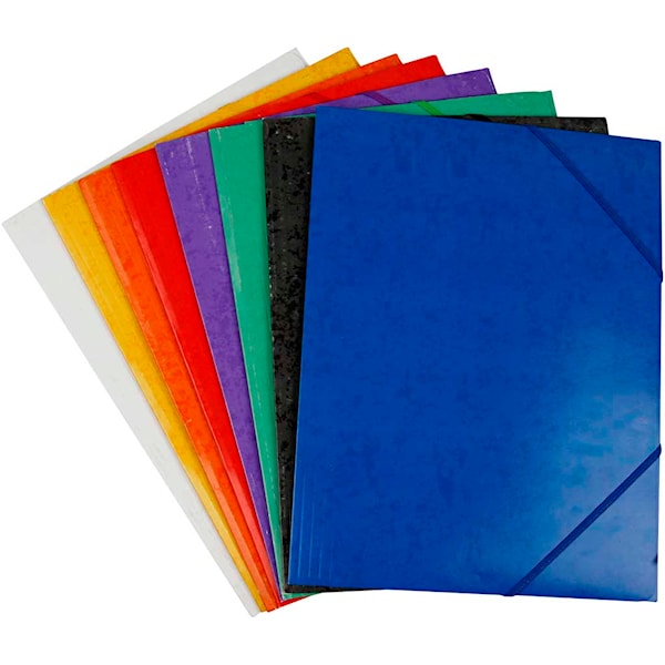 Elastikkmappe, A4, str. 22,9×32,4 cm, ass. farger, 8x3 stk., 24 stk./ 1 pk.
