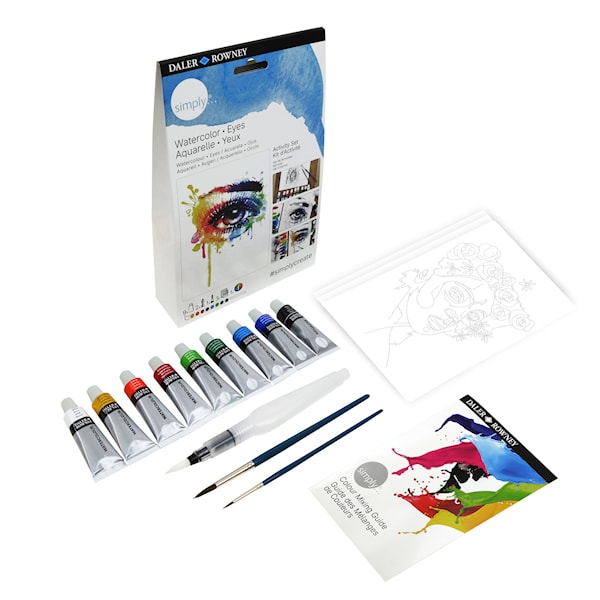 Aktivitetssett 'Watercolour Eyes' Akvarellmaling, Daler-Rowney Simply