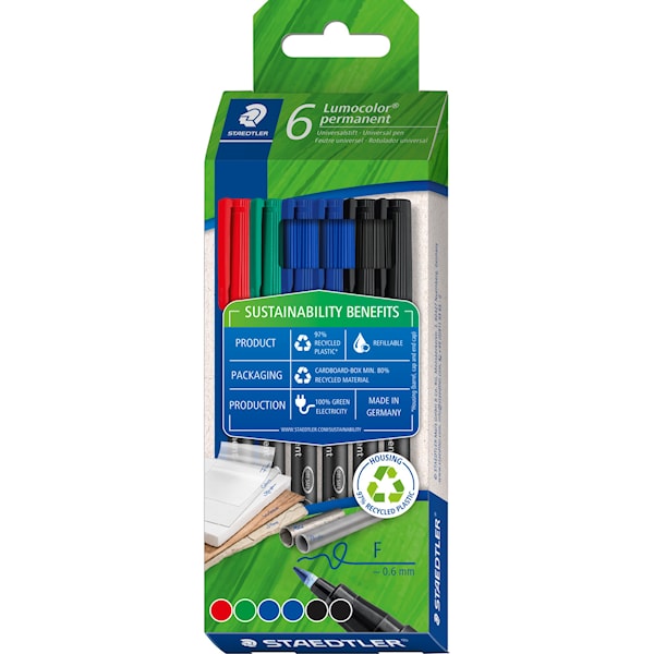 Lumocolor Permanent penn 318 6-pack Staedtler