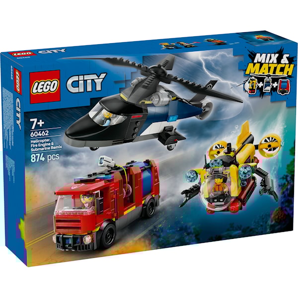 LEGO City 60462 Pakke med helikopter, brannbil og ubåt