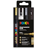 Posca Marker Set 4-p kulta, hopea, musta, valkoinen