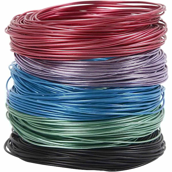 Alumiinilanka, värilajitelma, paksuus 1,5 mm, 5x20 m/ 1 pkk