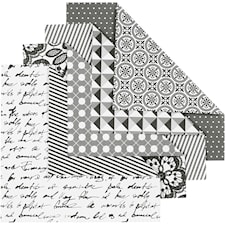 Origamipapper svart mönstrade 15x15 cm 80 g 50 ark