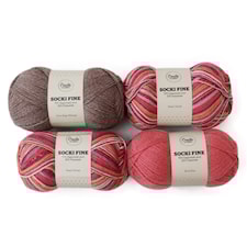 Color Pack Adlibris Socki Fine 100g Desert Rose 4-pack