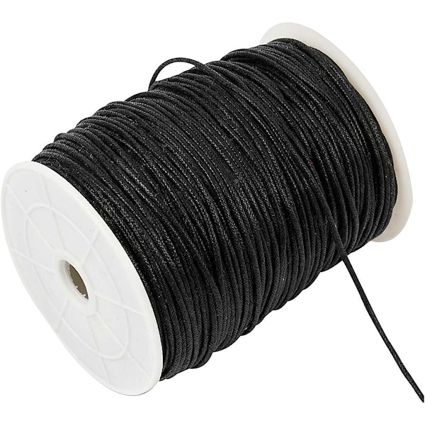 Bomullssnor, tykkelse 2 mm, svart, 100 m/ 1 pk.