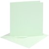 Kort og konvolutter, kort str. 15,2x15,2 cm, konvolutt str. 16x16 cm, 210 g, lys grønn, 4 sett/ 1 pk.