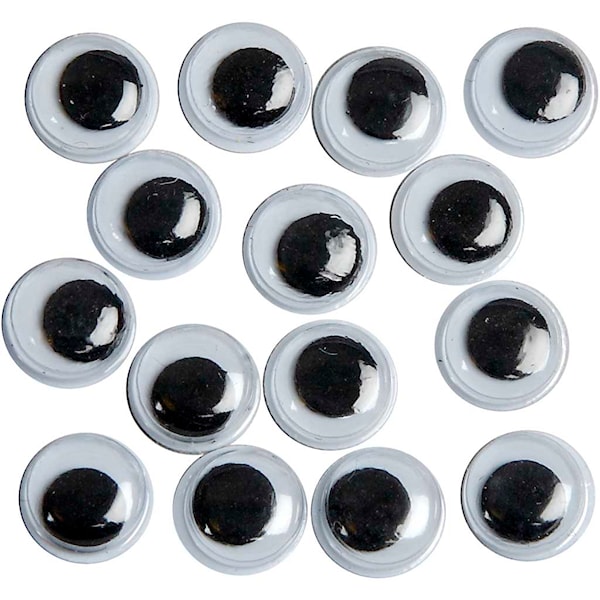 Bevegelige Øyne, uten lim, dia. 8 mm, 40 stk./ 1 pk.