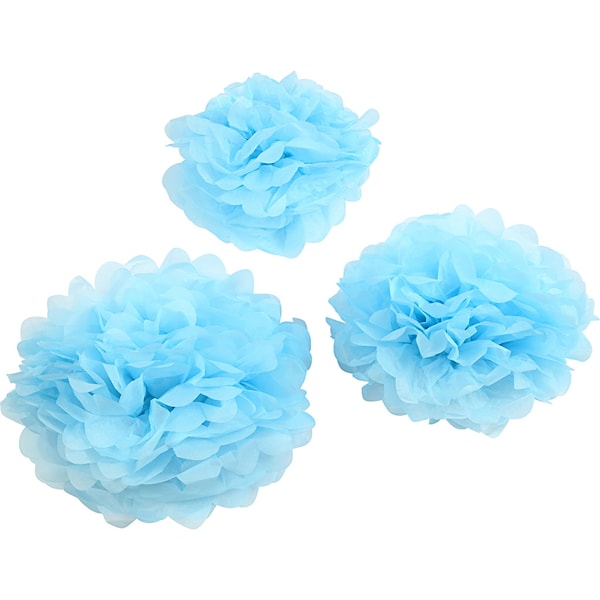 Pompoms Silkespapper 3 st Ljusturkos