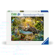 Pussel Leopard Family In The Jungle 1500 bitar, Ravensburger