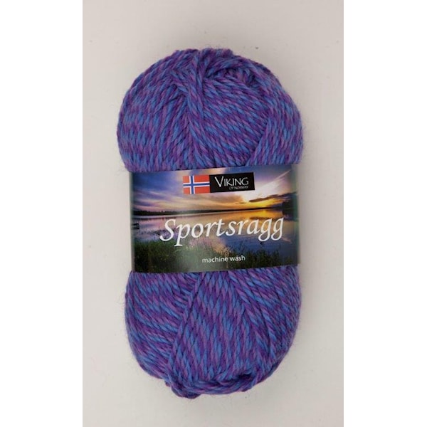 Viking of Norway Sportsragg Garn Ullmix 50g Lila/blå 589