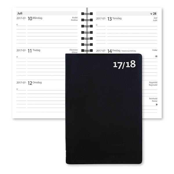 Terminskalender 2017-2018 Burde Lilla Studieåret Basic svart plast FSC Mix