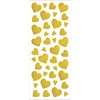 Glitterstickers, 10x24 cm, ca. 84 st., guld, hjärtan, 2ark