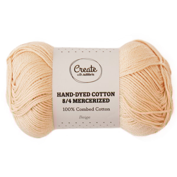 Adlibris Cotton 8/4 Hand-dyed Mercerized 50g Beige A394