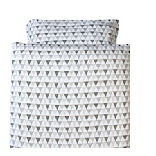 Littleheart Confetti Bäddset Spjälsäng 100% Ekologisk Bomullstrikå 100 x 130 cm, 35 x 55 cm Grå