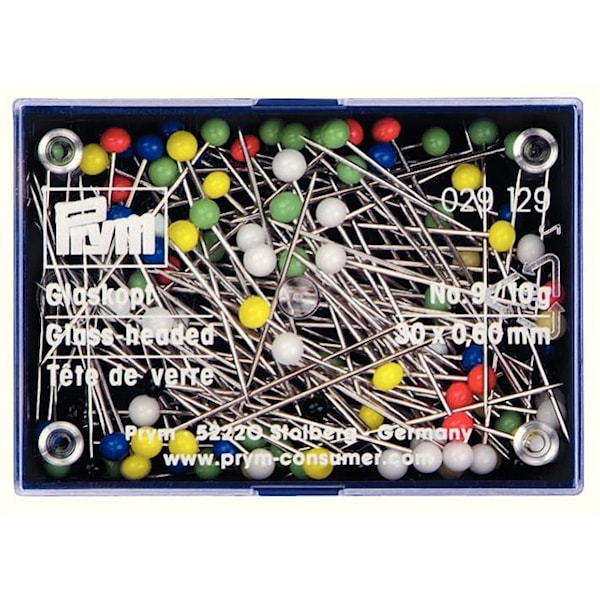 Knappenål 0,60 x 30 mm Glasshode 10 g Prym