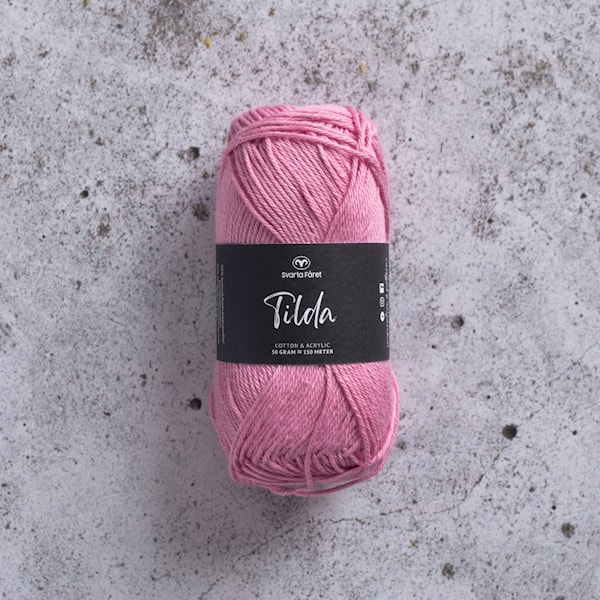 Tilda Garn Bomullsmix 50 g klarrosa 542 Svarta Fåret