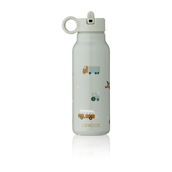 LIEWOOD Falk Vannflaske 350 ml, Vehicles/Dove Blue -  Tåteflasker & Tilbehør