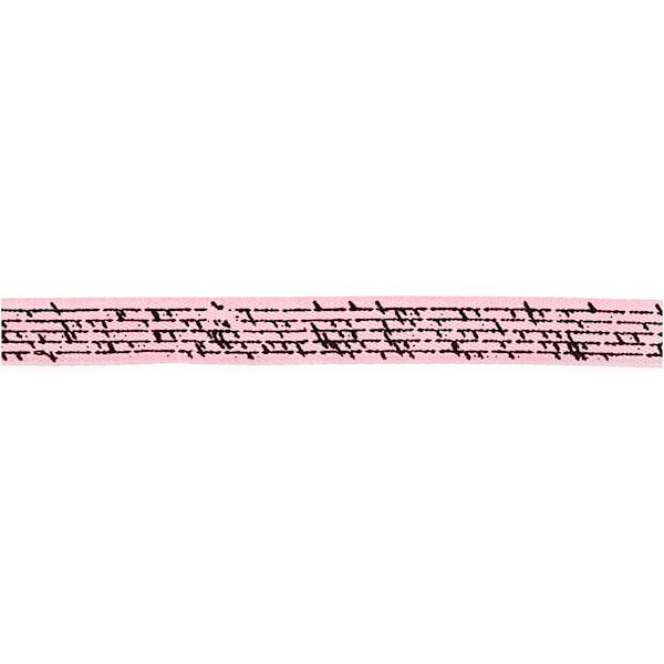 Sidenband Med Tryck 10 mm x 8 m Rosa