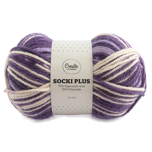 Adlibris Socki Plus Garn 100g Orchid B036