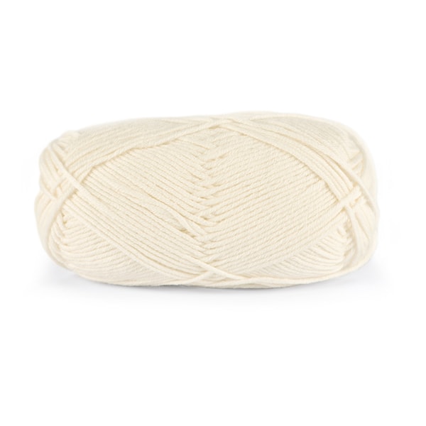 Dale Garn Lerke Ull Bomull Mix 50 g Ubleket Hvit 0020