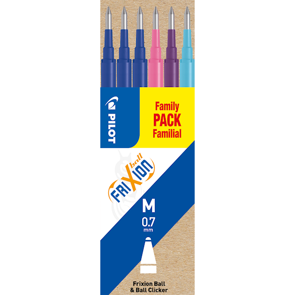 Pilot FriXion Ball, Blå, Rosa, Fiolett, 0,7 mm, 0,35 mm