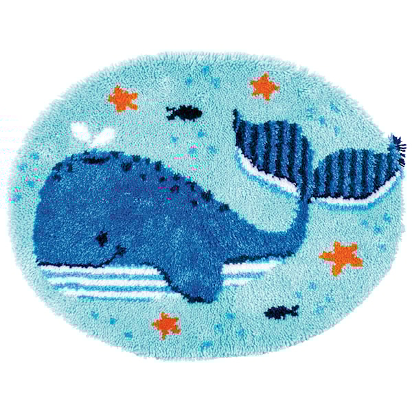 Broderisett rye-matte Whales Fun 70 x 56 cm Vervaco