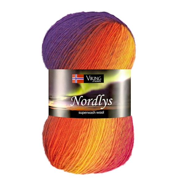 Nordlys 100 g Multi gul/cerise 941 Viking Garn