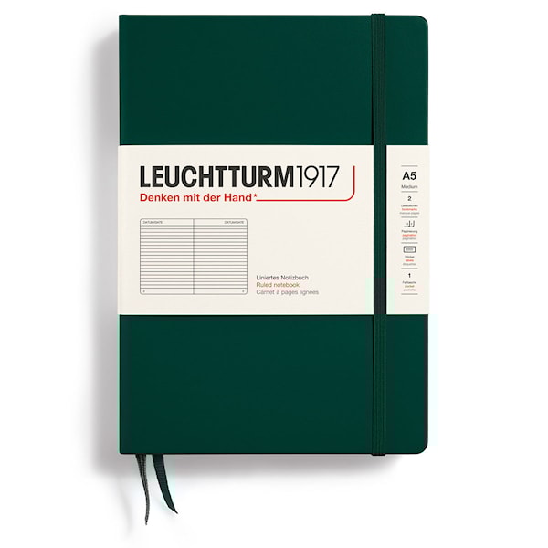 Leuchtturm1917 Notatbok A5 Hard Linjert Skoggrønn Leuchtturm1917