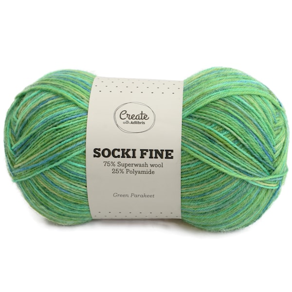 Adlibris Socki Fine 100g Green Parakeet B089