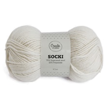 Socki Garn Enfärgat Ullmix 100 g White A027 Adlibris