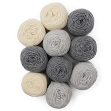 Adlibris Felting wool garn 100g Shades of grey 10-pack
