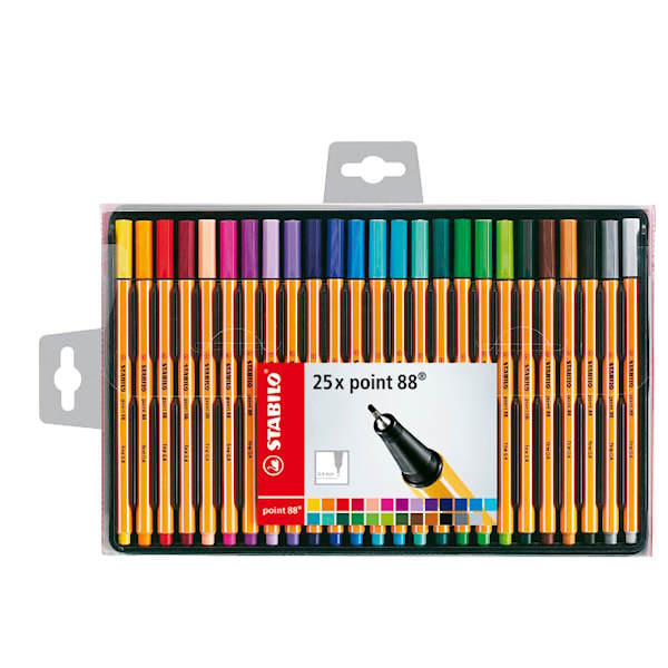Ritpennor Fineliner Stabilo Point 88 Multi 25-pack