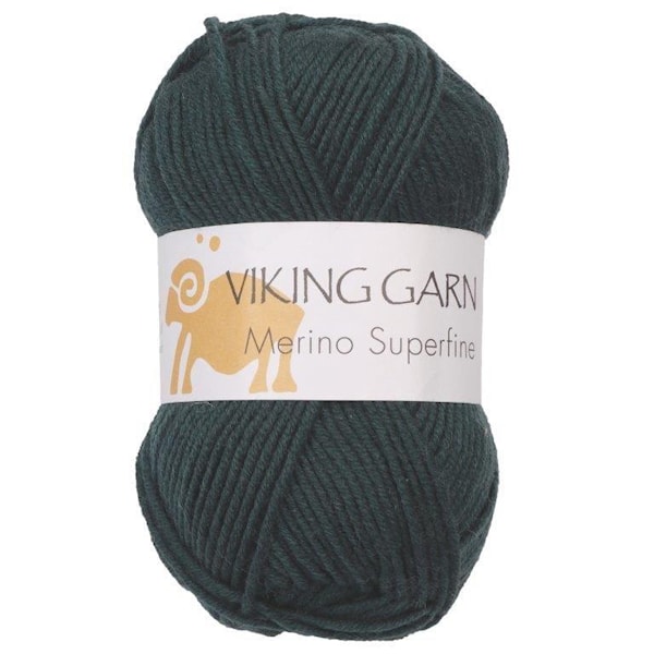 Viking of Norway Merino Superfine Garn Merinoull 50g Buteljgrön 637