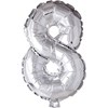 Folieballong, 8, H: 41 cm, sølv, 1 stk.